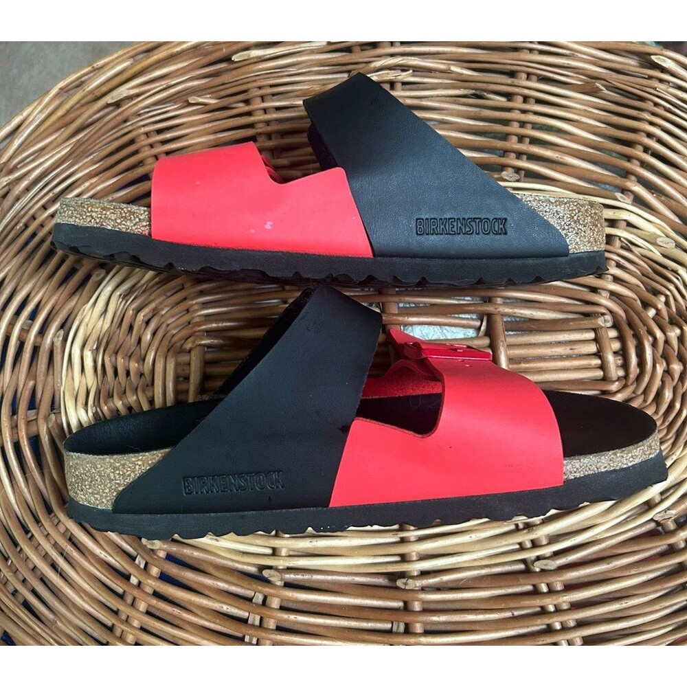 Birkenstock Arizona Split Sandals women size 37 (US size 6-6.65) red and black